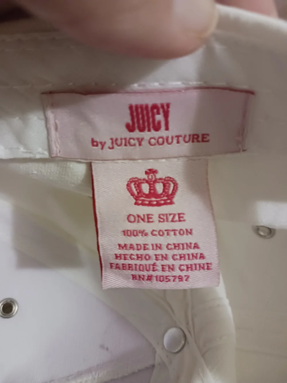Juicy Couture White Embroidered Logo Cap Adjustable